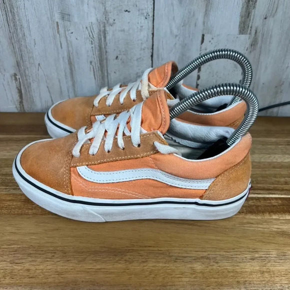 Vans Old Skool Kids Peach Low Top Skate Sneakers Kids Youth Size 3.0 - Picture 4 of 7